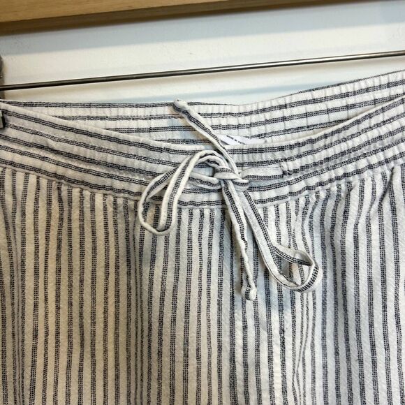 Gap Womens Easy Pant Size Large Linen Elastic-waist Off White Stripe Lounge - Picture 14 of 16